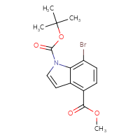 Chemical structure of 1-tert-butyl 4-methyl 7-bromo-1H-indole-1,4-dicarboxylate - CSSB21332107602