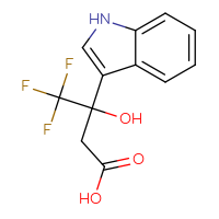 Chemical structure of 4,4,4-trifluoro-3-hydroxy-3-(1H-indol-3-yl)butanoic acid - CSSB03436541098