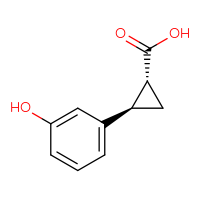 Chemical structure of (1R,2R)-2-(3-hydroxyphenyl)cyclopropane-1-carboxylic acid - CSSB00015277886