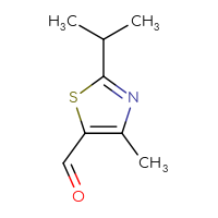 Chemical structure of 4-methyl-2-(propan-2-yl)-1,3-thiazole-5-carbaldehyde - CSSB00010393022
