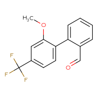 Chemical structure of 2'-methoxy-4'-(trifluoromethyl)-[1,1'-biphenyl]-2-carbaldehyde - CSSB00102822064