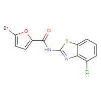 Chemical structure of 5-bromo-N-(4-chloro-1,3-benzothiazol-2-yl)furan-2-carboxamide - CSSB00105784083