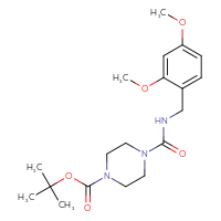 Chemical structure of tert-butyl 4-{[(2,4-dimethoxyphenyl)methyl]carbamoyl}piperazine-1-carboxylate - CSSB00510051768