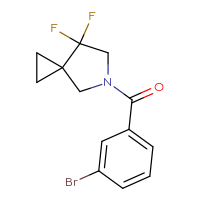 Chemical structure of 5-(3-bromobenzoyl)-7,7-difluoro-5-azaspiro[2.4]heptane - CSSB02531081960