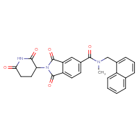 Chemical structure of 2-(2,6-dioxopiperidin-3-yl)-N-methyl-N-[(naphthalen-1-yl)methyl]-1,3-dioxo-2,3-dihydro-1H-isoindole-5-carboxamide - CSSB03524168181