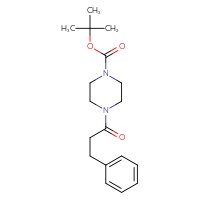 Chemical structure of tert-butyl 4-(3-phenylpropanoyl)piperazine-1-carboxylate - CSSB00104803891