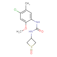 Chemical structure of 1-(4-chloro-2-methoxy-5-methylphenyl)-3-(1-oxo-1λ⁴-thietan-3-yl)urea - CSSB07428279190