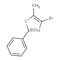 Chemical structure of 4-bromo-5-methyl-2-phenyl-1,3-thiazole - CSSB00010979779