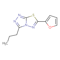 Chemical structure of 6-(furan-2-yl)-3-propyl-[1,2,4]triazolo[3,4-b][1,3,4]thiadiazole - CSSB00054627176