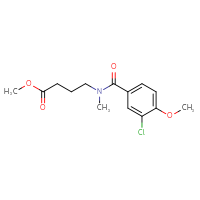 Chemical structure of methyl 4-[1-(3-chloro-4-methoxyphenyl)-N-methylformamido]butanoate - CSSB02038639771