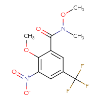Chemical structure of N,2-dimethoxy-N-methyl-3-nitro-5-(trifluoromethyl)benzamide - CSSB21224770887