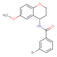 Chemical structure of 3-bromo-N-[(4S)-6-methoxy-3,4-dihydro-2H-1-benzopyran-4-yl]benzamide - CSSB02122010565