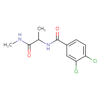 Chemical structure of 2-[(3,4-dichlorophenyl)formamido]-N-methylpropanamide - CSSB01999204921
