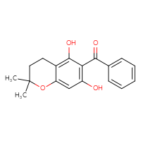 Chemical structure of 6-benzoyl-2,2-dimethyl-3,4-dihydro-2H-1-benzopyran-5,7-diol - CSSB00016990159