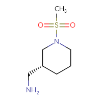 Chemical structure of 1-[(3R)-1-methanesulfonylpiperidin-3-yl]methanamine - CSSB00134630637