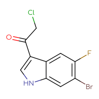 Chemical structure of 1-(6-bromo-5-fluoro-1H-indol-3-yl)-2-chloroethan-1-one - CSSB00010723880