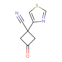 Chemical structure of 3-oxo-1-(1,3-thiazol-4-yl)cyclobutane-1-carbonitrile - CSSB00103000145