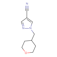 Chemical structure of 1-[(oxan-4-yl)methyl]-1H-pyrazole-4-carbonitrile - CSSB00014652960