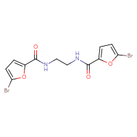 Chemical structure of 5-bromo-N-{2-[(5-bromofuran-2-yl)formamido]ethyl}furan-2-carboxamide - CSSB00020576040