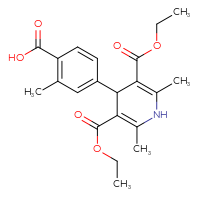 Chemical structure of 4-[3,5-bis(ethoxycarbonyl)-2,6-dimethyl-1,4-dihydropyridin-4-yl]-2-methylbenzoic acid - CSSB20539821781
