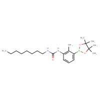 Chemical structure of 1-[2-methyl-3-(4,4,5,5-tetramethyl-1,3,2-dioxaborolan-2-yl)phenyl]-3-octylurea - CSSB21332155680