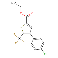 Chemical structure of ethyl 4-(4-chlorophenyl)-5-(trifluoromethyl)thiophene-2-carboxylate - CSSB00015221732