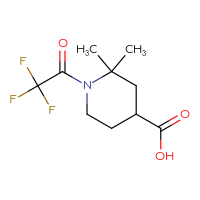 Chemical structure of 2,2-dimethyl-1-(2,2,2-trifluoroacetyl)piperidine-4-carboxylic acid - CSSB00120828365