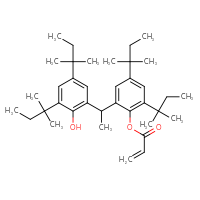 Chemical structure of 2-{1-[2-hydroxy-3,5-bis(2-methylbutan-2-yl)phenyl]ethyl}-4,6-bis(2-methylbutan-2-yl)phenyl prop-2-enoate - CSSB00121577525
