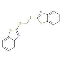 Chemical structure of 2-{[(1,3-benzothiazol-2-ylsulfanyl)methyl]sulfanyl}-1,3-benzothiazole - CSSB00102585318