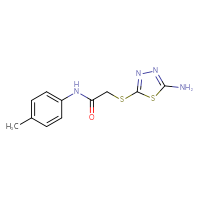 Chemical structure of 2-[(5-amino-1,3,4-thiadiazol-2-yl)sulfanyl]-N-(4-methylphenyl)acetamide - CSSB00000479901