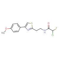 Chemical structure of 2-chloro-2-fluoro-N-{2-[4-(4-methoxyphenyl)-1,3-thiazol-2-yl]ethyl}acetamide - CSSB21332118150