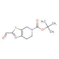 Chemical structure of tert-butyl 2-formyl-4H,5H,6H,7H-[1,3]thiazolo[5,4-c]pyridine-5-carboxylate - CSSB00010192601