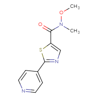 Chemical structure of N-methoxy-N-methyl-2-(pyridin-4-yl)-1,3-thiazole-5-carboxamide - CSSB01997731719