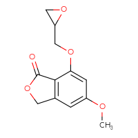 Chemical structure of 5-methoxy-7-[(oxiran-2-yl)methoxy]-1,3-dihydro-2-benzofuran-1-one - CSSB00160575975