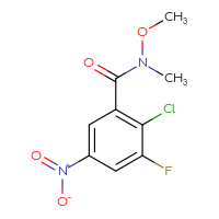 Chemical structure of 2-chloro-3-fluoro-N-methoxy-N-methyl-5-nitrobenzamide - CSSB21151594273