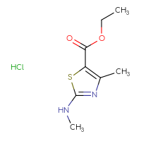 Chemical structure of ethyl 4-methyl-2-(methylamino)-1,3-thiazole-5-carboxylate hydrochloride - CSSB00000753694