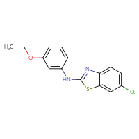Chemical structure of 6-chloro-N-(3-ethoxyphenyl)-1,3-benzothiazol-2-amine - CSSB00020652092