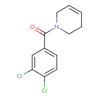 Chemical structure of 1-(3,4-dichlorobenzoyl)-1,2,3,6-tetrahydropyridine - CSSB01994682844