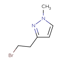 Chemical structure of 3-(2-bromoethyl)-1-methyl-1H-pyrazole - CSSB00013954243