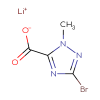 Chemical structure of lithium(1+) 3-bromo-1-methyl-1H-1,2,4-triazole-5-carboxylate - CSSB03496529127
