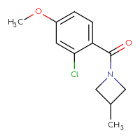 Chemical structure of 1-(2-chloro-4-methoxybenzoyl)-3-methylazetidine - CSSB00067262186