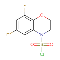 Chemical structure of 6,8-difluoro-3,4-dihydro-2H-1,4-benzoxazine-4-sulfonyl chloride - CSSB14990427085