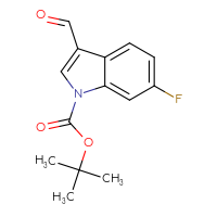 Chemical structure of tert-butyl 6-fluoro-3-formyl-1H-indole-1-carboxylate - CSSB00010203492
