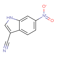 Chemical structure of 6-nitro-1H-indole-3-carbonitrile - CSSB00102525229
