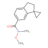 Chemical structure of N-methoxy-N-methyl-2',3'-dihydrospiro[cyclopropane-1,1'-indene]-6'-carboxamide - CSSB15033579664