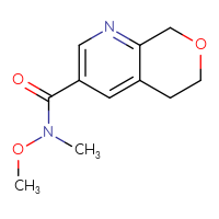 Chemical structure of N-methoxy-N-methyl-5H,6H,8H-pyrano[3,4-b]pyridine-3-carboxamide - CSSB01148880413