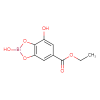 Chemical structure of ethyl 2,7-dihydroxy-2H-benzo[d]1,3-dioxa-2-bismacyclopentane-5-carboxylate - CSSB21291565437