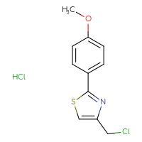 Chemical structure of 4-(chloromethyl)-2-(4-methoxyphenyl)-1,3-thiazole hydrochloride - CSSB00000694807