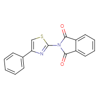 Chemical structure of 2-(4-phenyl-1,3-thiazol-2-yl)-2,3-dihydro-1H-isoindole-1,3-dione - CSSB00015477887