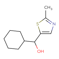 Chemical structure of cyclohexyl(2-methyl-1,3-thiazol-5-yl)methanol - CSSB00014328894